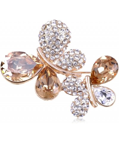 Golden Tone Sparkly Crystal Rhinestone Double Butterfly Brooch Pin $20.39 Brooches & Pins