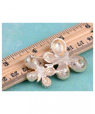 Golden Tone Sparkly Crystal Rhinestone Double Butterfly Brooch Pin $20.39 Brooches & Pins