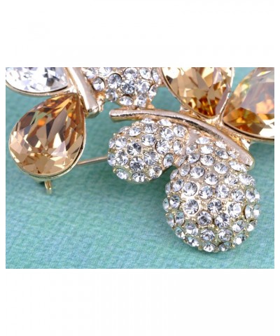 Golden Tone Sparkly Crystal Rhinestone Double Butterfly Brooch Pin $20.39 Brooches & Pins