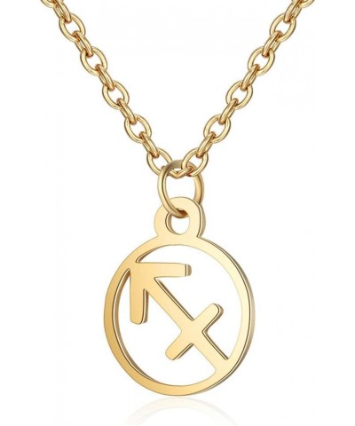 Gold Zodiac Necklace for Women, 12 Horoscope Astrology Sign Pendant Necklaces, Jewelry Gifts, Sagittarius $9.68 Necklaces