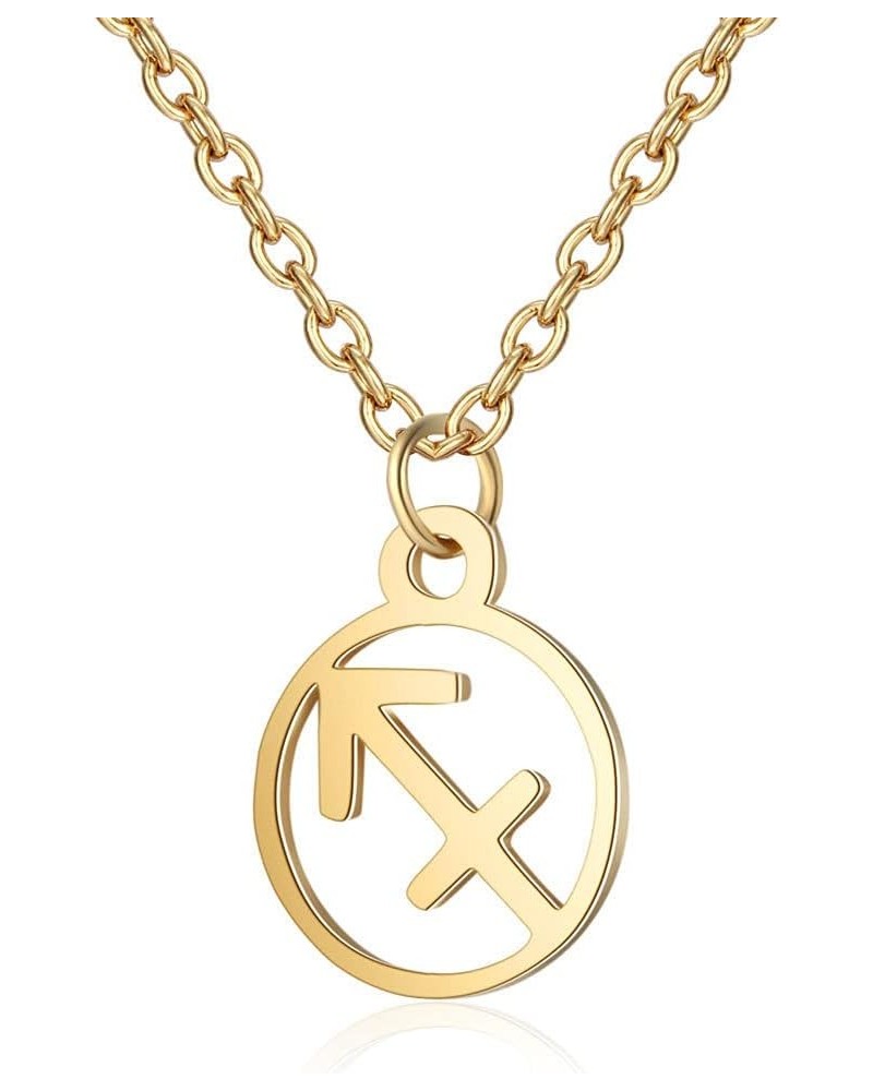 Gold Zodiac Necklace for Women, 12 Horoscope Astrology Sign Pendant Necklaces, Jewelry Gifts, Sagittarius $9.68 Necklaces