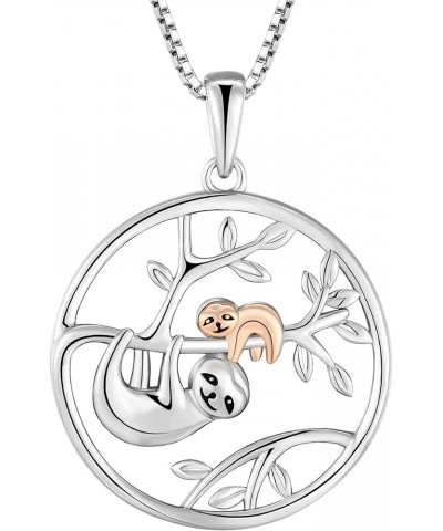 Sloth Necklace 925 Sterling Silver Tree of Life Pendant Animal Jewelry for Women style 2 $29.14 Necklaces