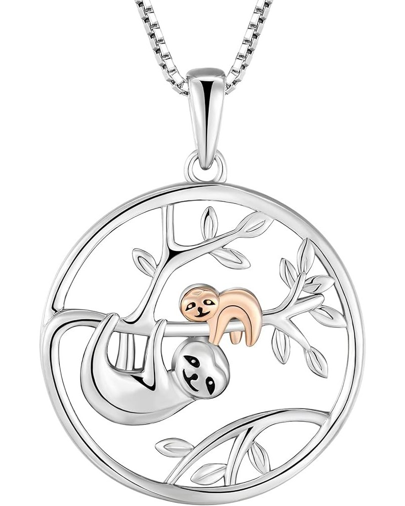 Sloth Necklace 925 Sterling Silver Tree of Life Pendant Animal Jewelry for Women style 2 $29.14 Necklaces