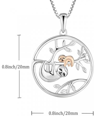 Sloth Necklace 925 Sterling Silver Tree of Life Pendant Animal Jewelry for Women style 2 $29.14 Necklaces