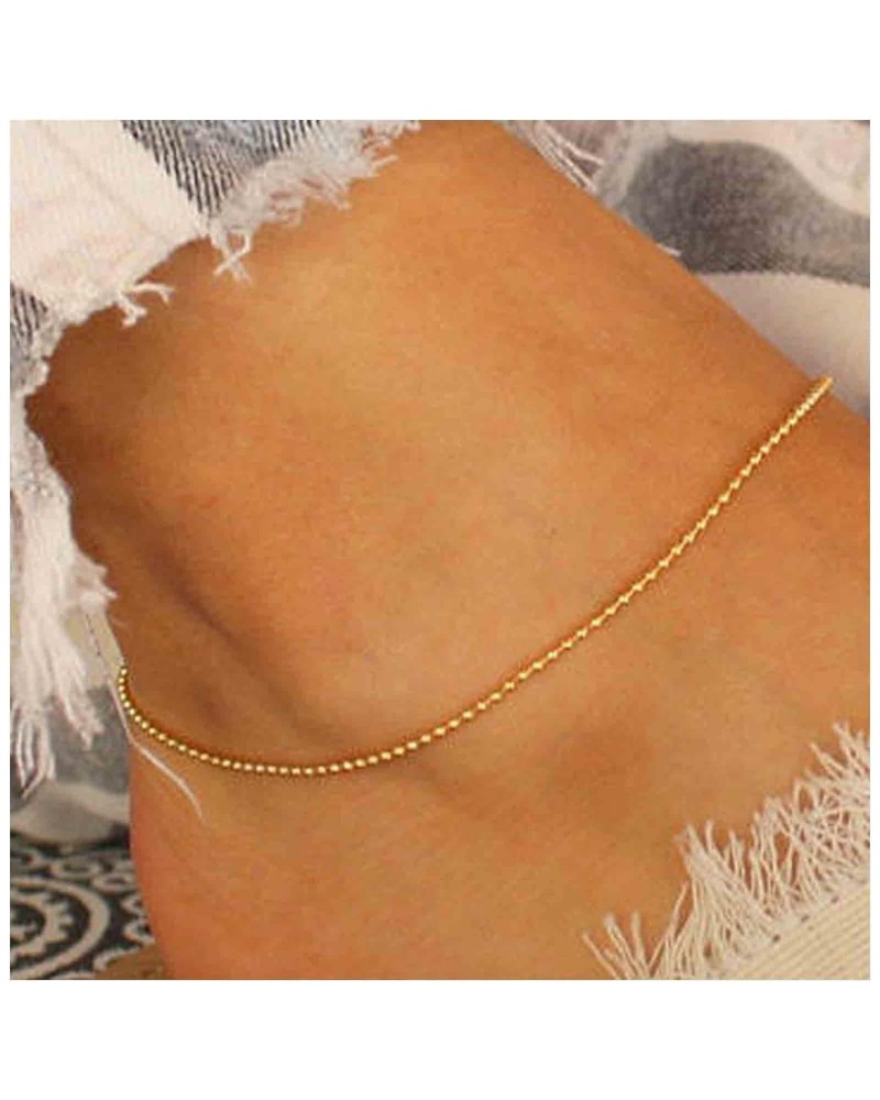 Boho Bead Ankle Bracelet Gold Ball Anklet Chain Minimal Anklet Bracelets Beach Anklet Foot Chain Jewelry for Women and Girls ...