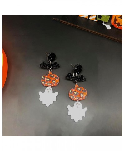 Halloween Earrings for Women Girls Funky Spooky Quirky Pumpkin Bucket Ghost Dancing Skeleton Skull Spider Earrings Colorful R...