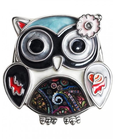 Zinc Alloy Cute Owl Bird Brooch Pins Jewelry Enamel Anime Owl Gifts for Women Girls Scarf Lapel Pin Charms Black $10.19 Brooc...