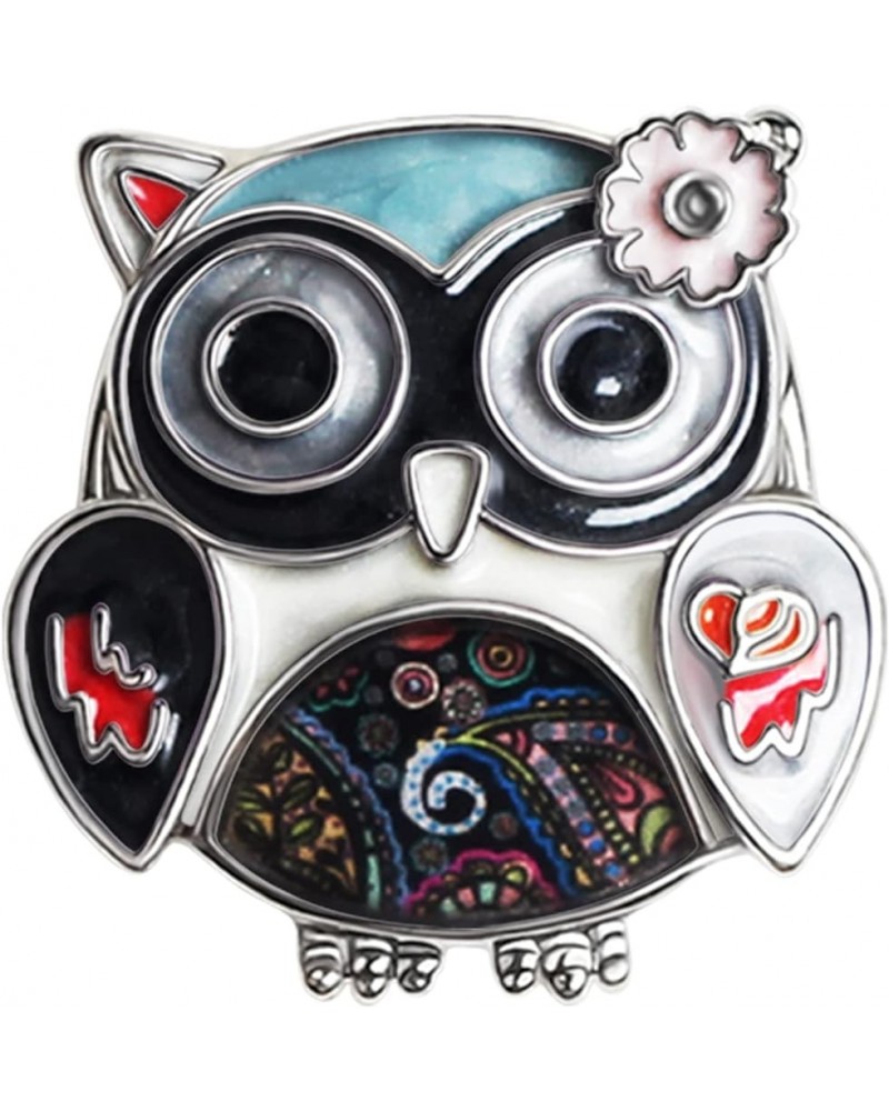 Zinc Alloy Cute Owl Bird Brooch Pins Jewelry Enamel Anime Owl Gifts for Women Girls Scarf Lapel Pin Charms Black $10.19 Brooc...