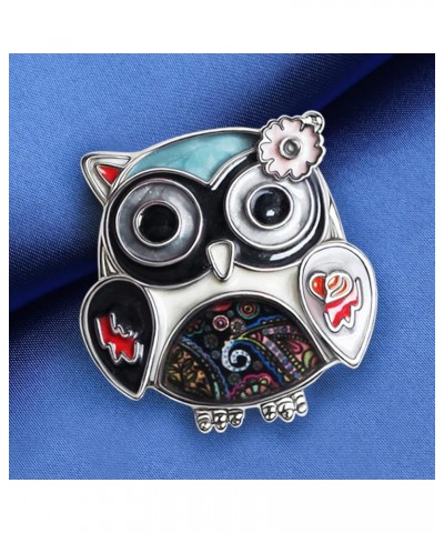 Zinc Alloy Cute Owl Bird Brooch Pins Jewelry Enamel Anime Owl Gifts for Women Girls Scarf Lapel Pin Charms Black $10.19 Brooc...