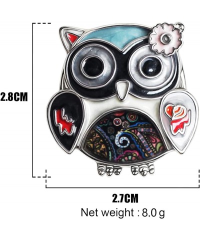 Zinc Alloy Cute Owl Bird Brooch Pins Jewelry Enamel Anime Owl Gifts for Women Girls Scarf Lapel Pin Charms Black $10.19 Brooc...