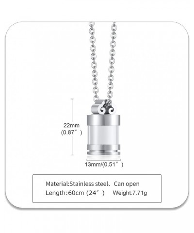 Fashion Stainless Steel Glass Bottle Pendant Container Ashes Holder Necklace Steel $7.50 Necklaces