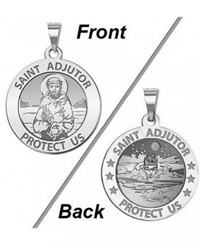 Saint Adjutor Doubles Sided Male Swimmer Religious Medal - Sterling Silver 19.0 Millimeters $29.80 Necklaces