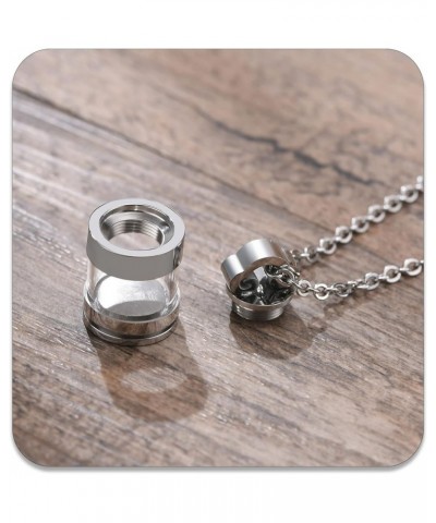 Fashion Stainless Steel Glass Bottle Pendant Container Ashes Holder Necklace Steel $7.50 Necklaces