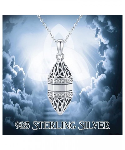 925 Sterling Silver Celtic Knot Urn Necklace Tree of Life Necklace for Ashes Cremation Jewelry for Ashes for Men Women B-Celt...