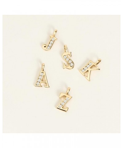 14K Gold Initial Charm for Women | Alphabet Letter Pendants, A-Z, All Letters, CZ H $39.06 Pendants