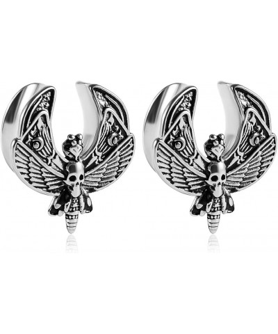 2PCS Ear Gauges Fashion Butterfly Design Saddle Ear Plugs Tunnels 316 Stainless Steel Hypoallergenic Earrings Gauges for Ears...