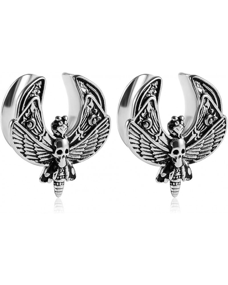 2PCS Ear Gauges Fashion Butterfly Design Saddle Ear Plugs Tunnels 316 Stainless Steel Hypoallergenic Earrings Gauges for Ears...