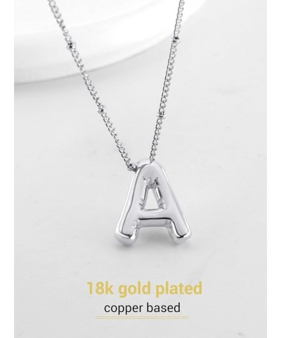 Bubble Initial Necklace Gold Plated Balloon Letter Pendant Trendy Alphabet A-Z Name Jewelry Puff Initials Choker Necklaces Va...