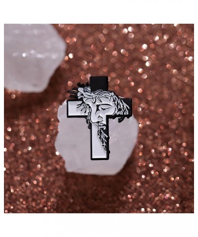 Fashion Cross Faith Lapel Brooch Pin Abstract Figure Enamel Pins Collar Sweater Suit Dress Backpack Brooches Punk Jewelry Gif...