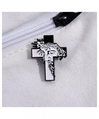 Fashion Cross Faith Lapel Brooch Pin Abstract Figure Enamel Pins Collar Sweater Suit Dress Backpack Brooches Punk Jewelry Gif...