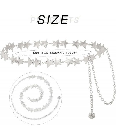 Silver Metal Star Waist Chain Adjustable Belly Belt Flower Pendant Dress Vest Jean Daily for Women and Girls Silver $7.79 Bod...