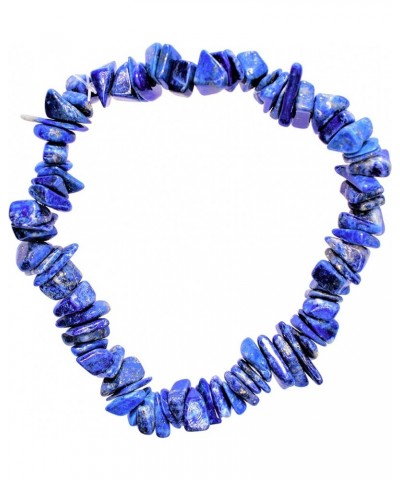 Charged Premium Natural Crystal Chip Bead Bracelet + Moroccan Selenite Charging Crystal [Included] Lapis Lazuli $11.79 Bracelets