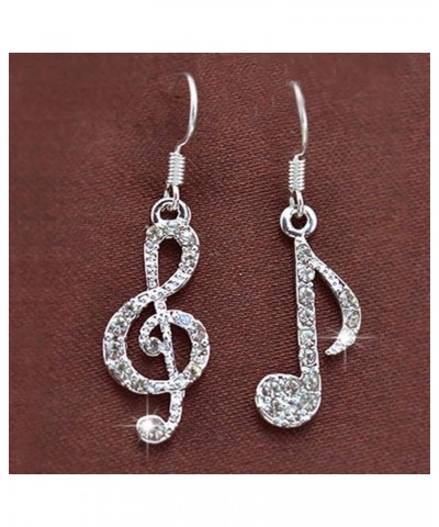 Firecolor Unique Treble Clef Earrings Traditional Crystal Musical Note Dangle Earrings Trendy Jewelry Gifts for Music Lover $...