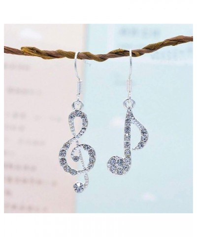 Firecolor Unique Treble Clef Earrings Traditional Crystal Musical Note Dangle Earrings Trendy Jewelry Gifts for Music Lover $...