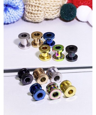 Screw Fit Ear Gauges Kit Surgical Steel Tunnel Expander Earrings Earlobe Plugs Body Piercing Jewelry Set for Women Men 14G-00...