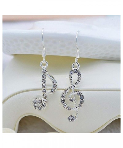 Firecolor Unique Treble Clef Earrings Traditional Crystal Musical Note Dangle Earrings Trendy Jewelry Gifts for Music Lover $...