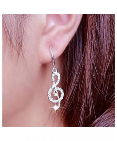 Firecolor Unique Treble Clef Earrings Traditional Crystal Musical Note Dangle Earrings Trendy Jewelry Gifts for Music Lover $...