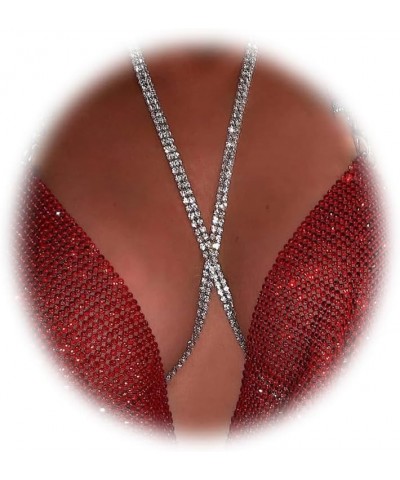 Rhinestone Chest Bracket Bras Chain Body Jewelry Sexy Bikini Crystal Body Chain Rhinestone Bra Underwear Body Chain for Women...