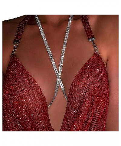 Rhinestone Chest Bracket Bras Chain Body Jewelry Sexy Bikini Crystal Body Chain Rhinestone Bra Underwear Body Chain for Women...