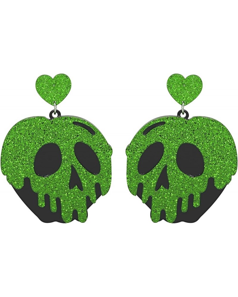 Poison Apple Witches Earrings Lovely Halloween Earrings Cosplay Earrings for Women, Girls, Teens Green and Black $6.53 Earrings