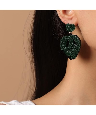 Poison Apple Witches Earrings Lovely Halloween Earrings Cosplay Earrings for Women, Girls, Teens Green and Black $6.53 Earrings