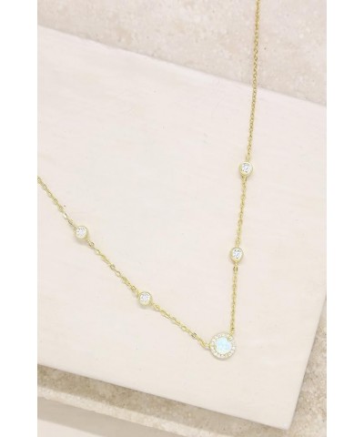 18k Gold Plated or Rhodium Olivia Necklaces for Women - Opal and Crystal Necklace. Fashion Jewelry. Great Gift - One Size 18k...