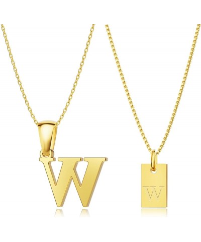 Gold Initial Pendant Necklaces Set for Women Girls, Personalized 18K Gold Plated Stainless Steel Dainty Letter Necklace, Tren...