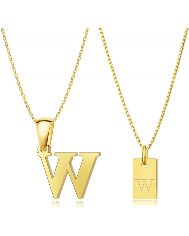 Gold Initial Pendant Necklaces Set for Women Girls, Personalized 18K Gold Plated Stainless Steel Dainty Letter Necklace, Tren...