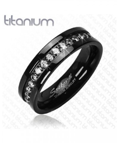 His and Hers 4 Piece Black Stainless Steel and Titanium Wedding Engagement Ring Band Set Size Women's 09 Men's 11 $20.39 Sets