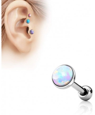 Set of 3 Opal Set Flat Top 316L Surgical Steel Cartilage/Tragus Barbell in 3mm, 4mm, or 5mm 4mm - Set of 3 $9.89 Body Jewelry