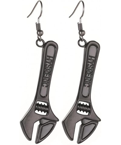 Funny Wrench Dangle Earrings Tool Imitate Cute Punk Earrings for Women and Men Black $6.23 Earrings