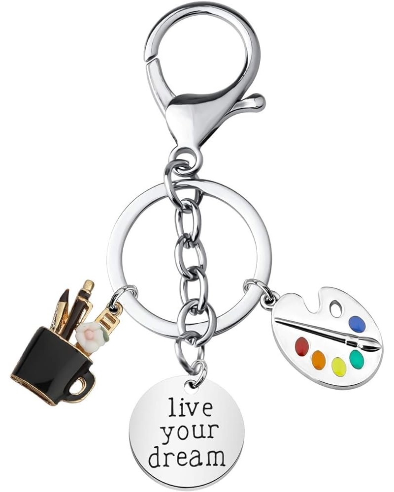 Artist Paint Palette Keychain Painters Gifts Paint Brushes Pendant Painters Jewelry Artist Gifts Keychain $8.83 Pendants