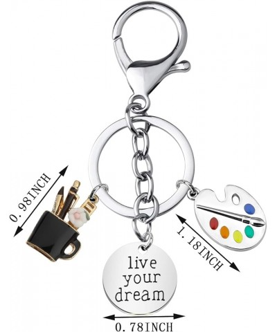 Artist Paint Palette Keychain Painters Gifts Paint Brushes Pendant Painters Jewelry Artist Gifts Keychain $8.83 Pendants