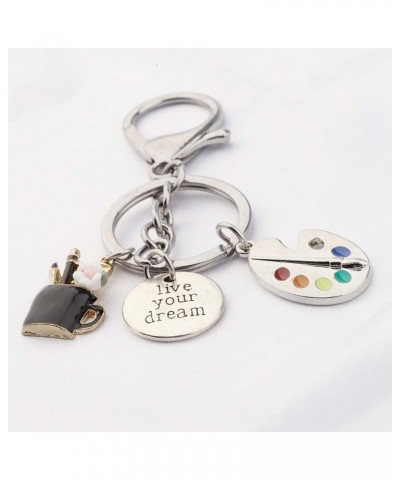 Artist Paint Palette Keychain Painters Gifts Paint Brushes Pendant Painters Jewelry Artist Gifts Keychain $8.83 Pendants