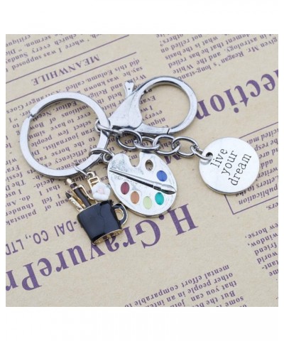 Artist Paint Palette Keychain Painters Gifts Paint Brushes Pendant Painters Jewelry Artist Gifts Keychain $8.83 Pendants