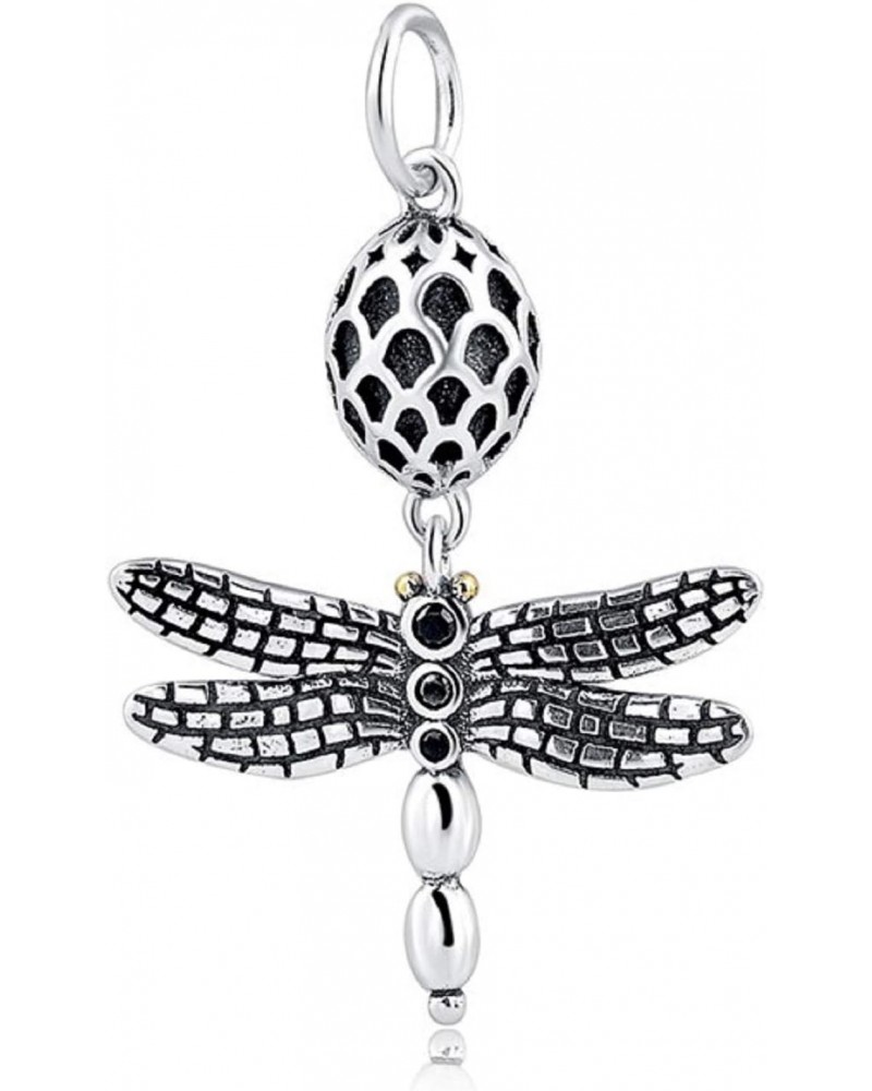 EVESCITY 925 Silver Realistic Dragonfly Beads for Charm Bracelets Best Jewelry Gifts for Holiday $20.40 Bracelets