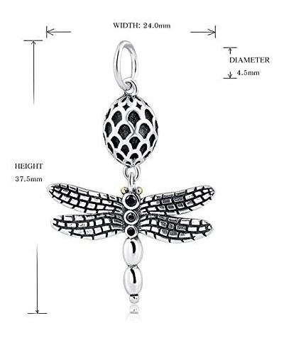 EVESCITY 925 Silver Realistic Dragonfly Beads for Charm Bracelets Best Jewelry Gifts for Holiday $20.40 Bracelets