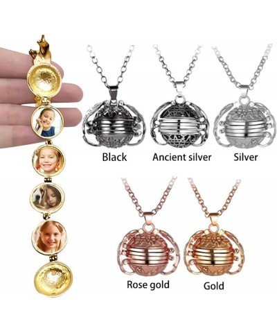 Women Girl Spring Summer Fashion Necklace Jewelry Creative Retro Multilayer Wing Round 4 Photos Pictures Box Locket Necklace ...