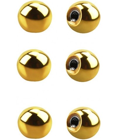 6pc Plain Replacement Balls Pack Threaded 316L Surgical Steel 14g, 5mm, gold plated $8.05 Body Jewelry