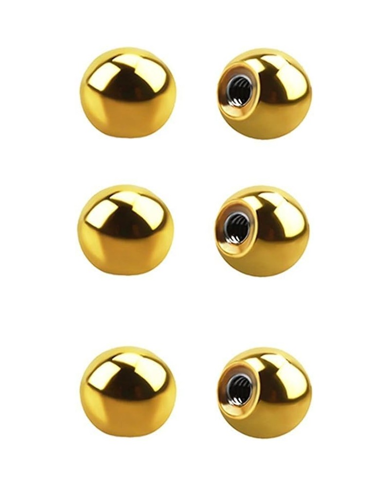 6pc Plain Replacement Balls Pack Threaded 316L Surgical Steel 14g, 5mm, gold plated $8.05 Body Jewelry